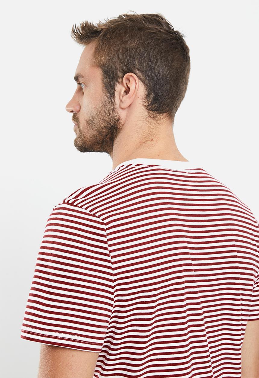 Cotton On - Tbar premium T-shirt - chilli pepper & vintage white stripe