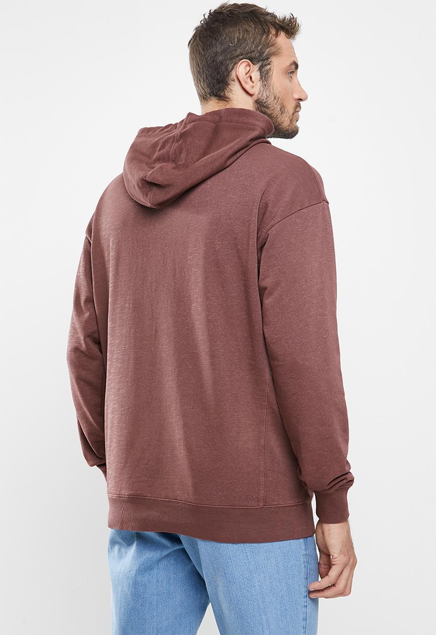 Cotton On - Pigment dyed oversized pullover - aged wine