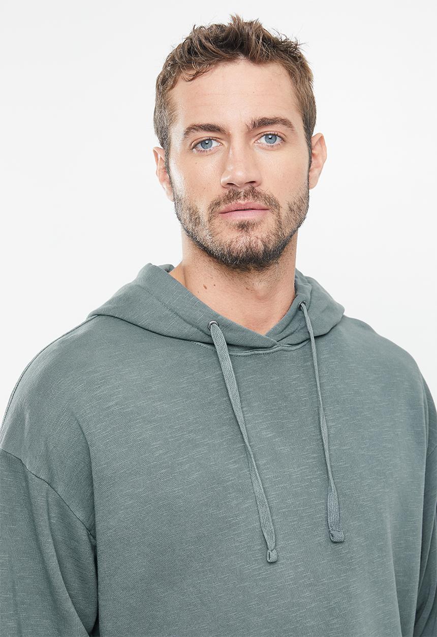 Cotton On - Pigment dyed oversized pullover - slate stone