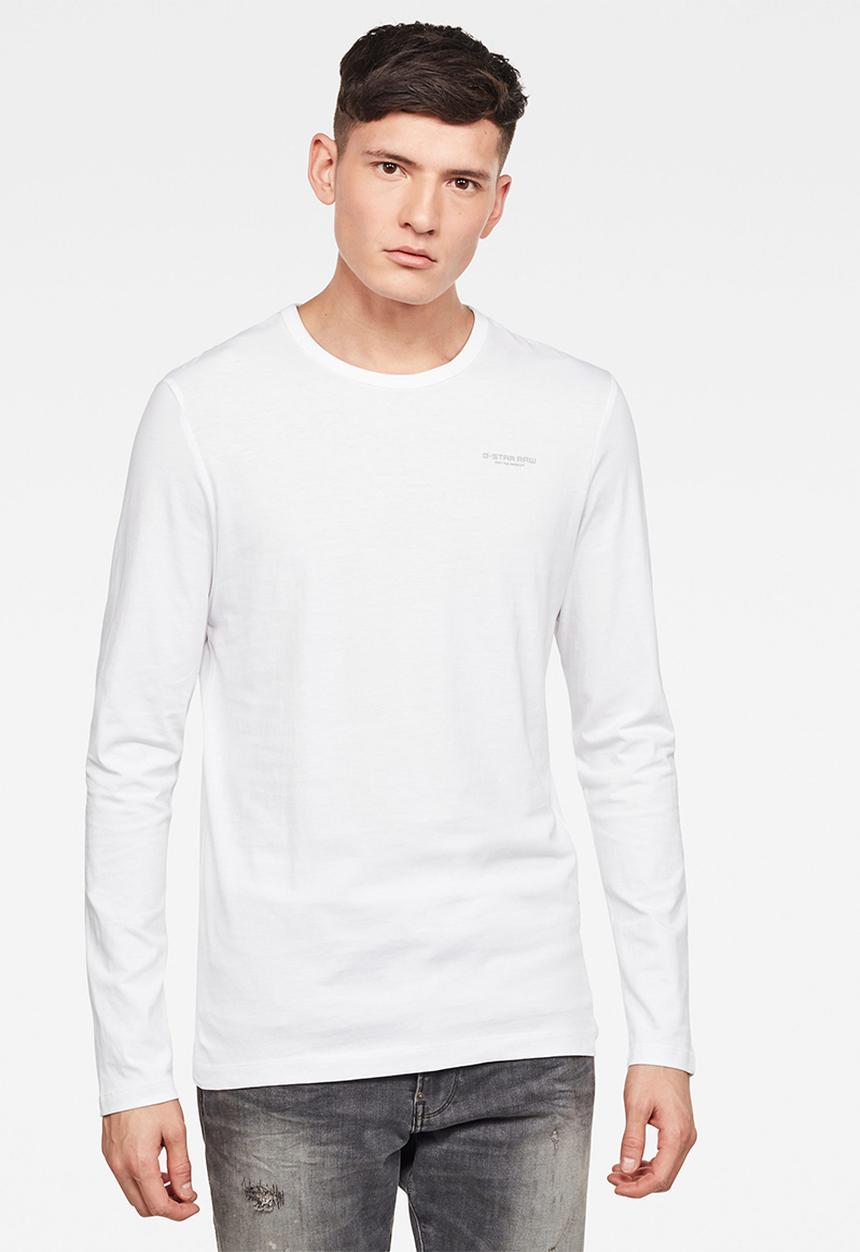 G-STAR - Block originals gr slim r t long sleeve  - white