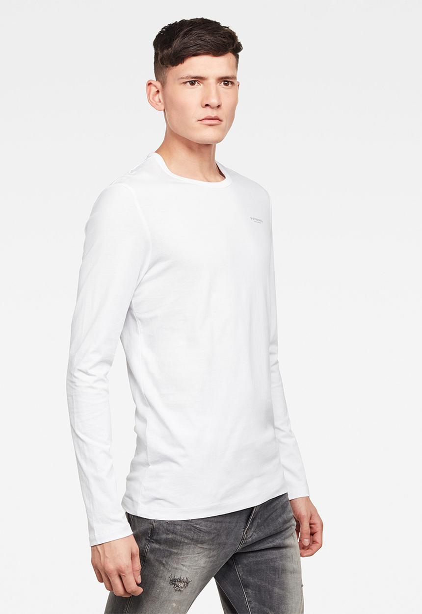 G-STAR - Block originals gr slim r t long sleeve  - white