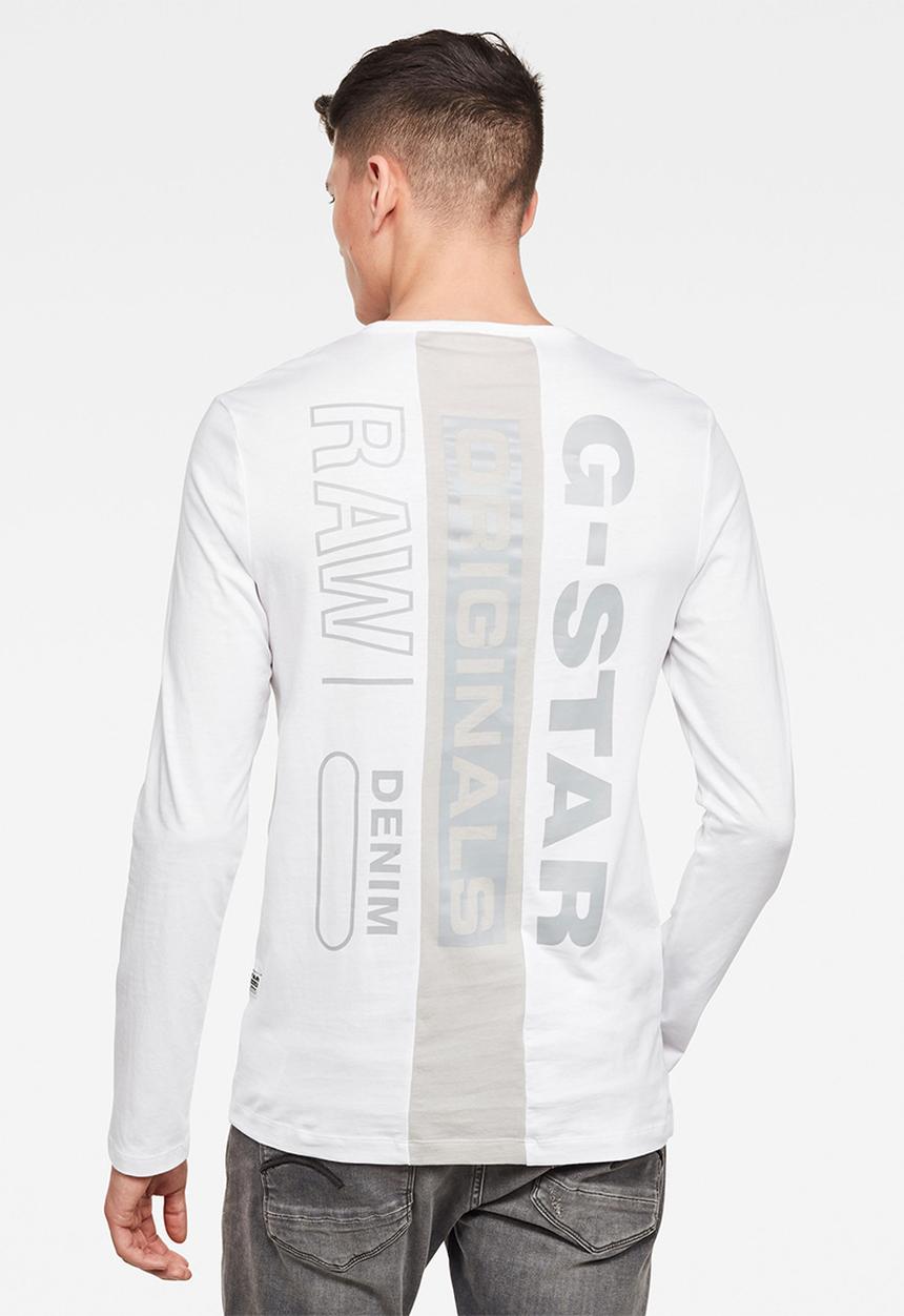 G-STAR - Block originals gr slim r t long sleeve  - white