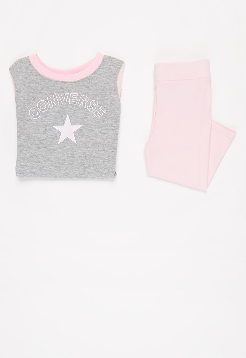 Converse - Cnvg star chev tunic capri set - grey & pink 