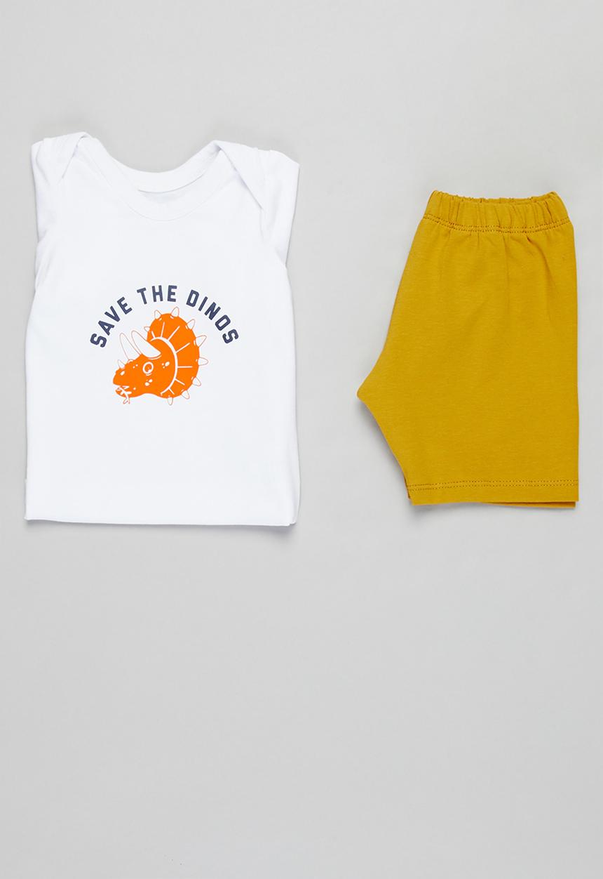 Superbalist Kids - T-shirt & shorts set - white & mustard