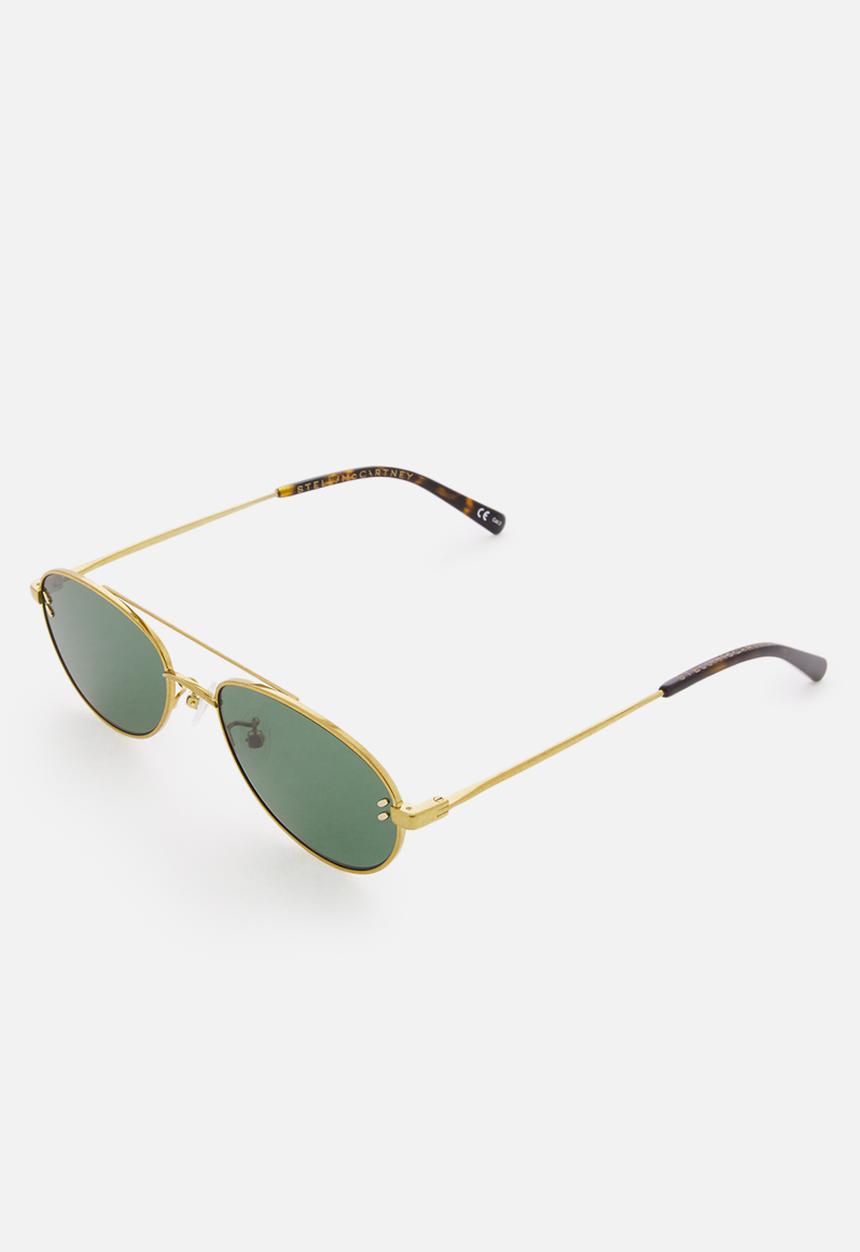 Stella McCartney - Metal frame sunglasses - green & gold 