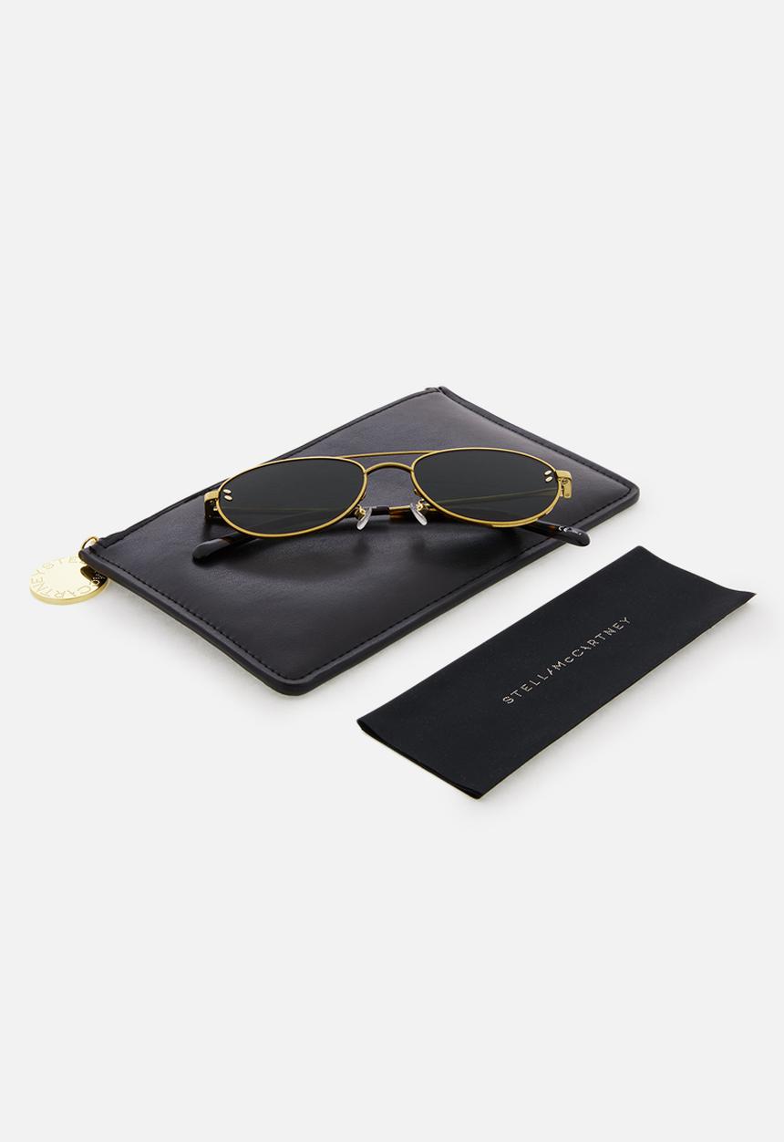Stella McCartney - Metal frame sunglasses - green & gold 