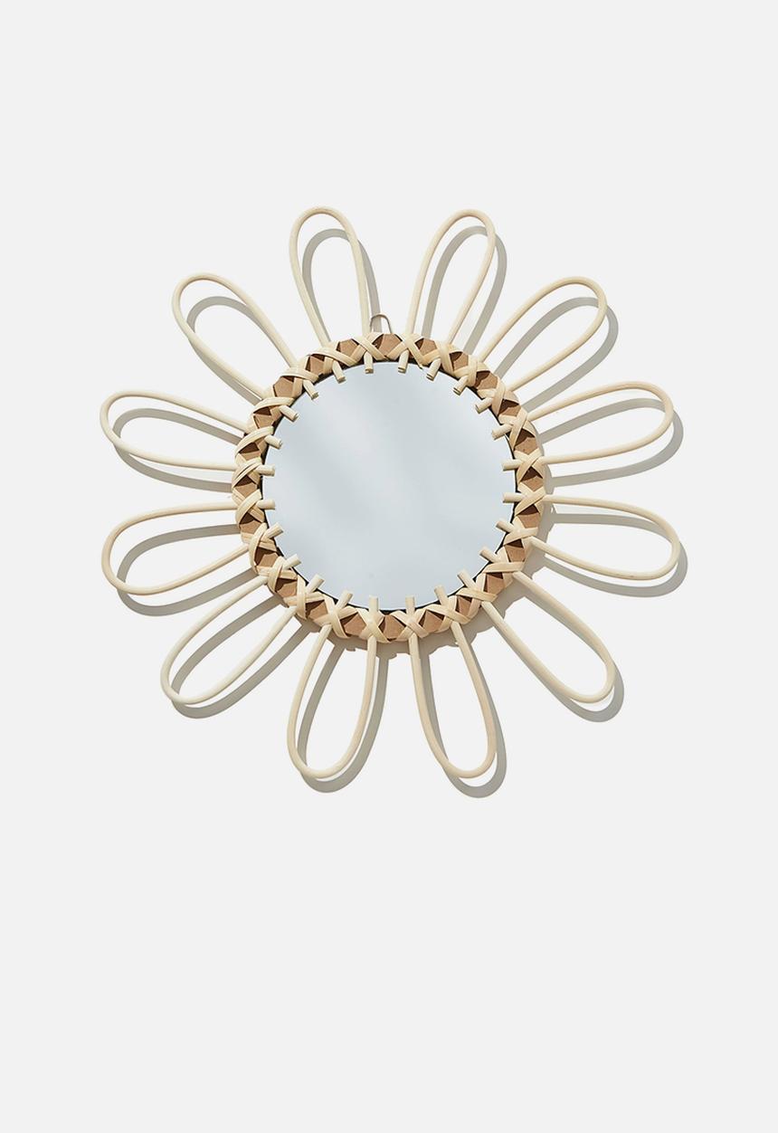 Cotton On - Rattan wall mirror - cream 