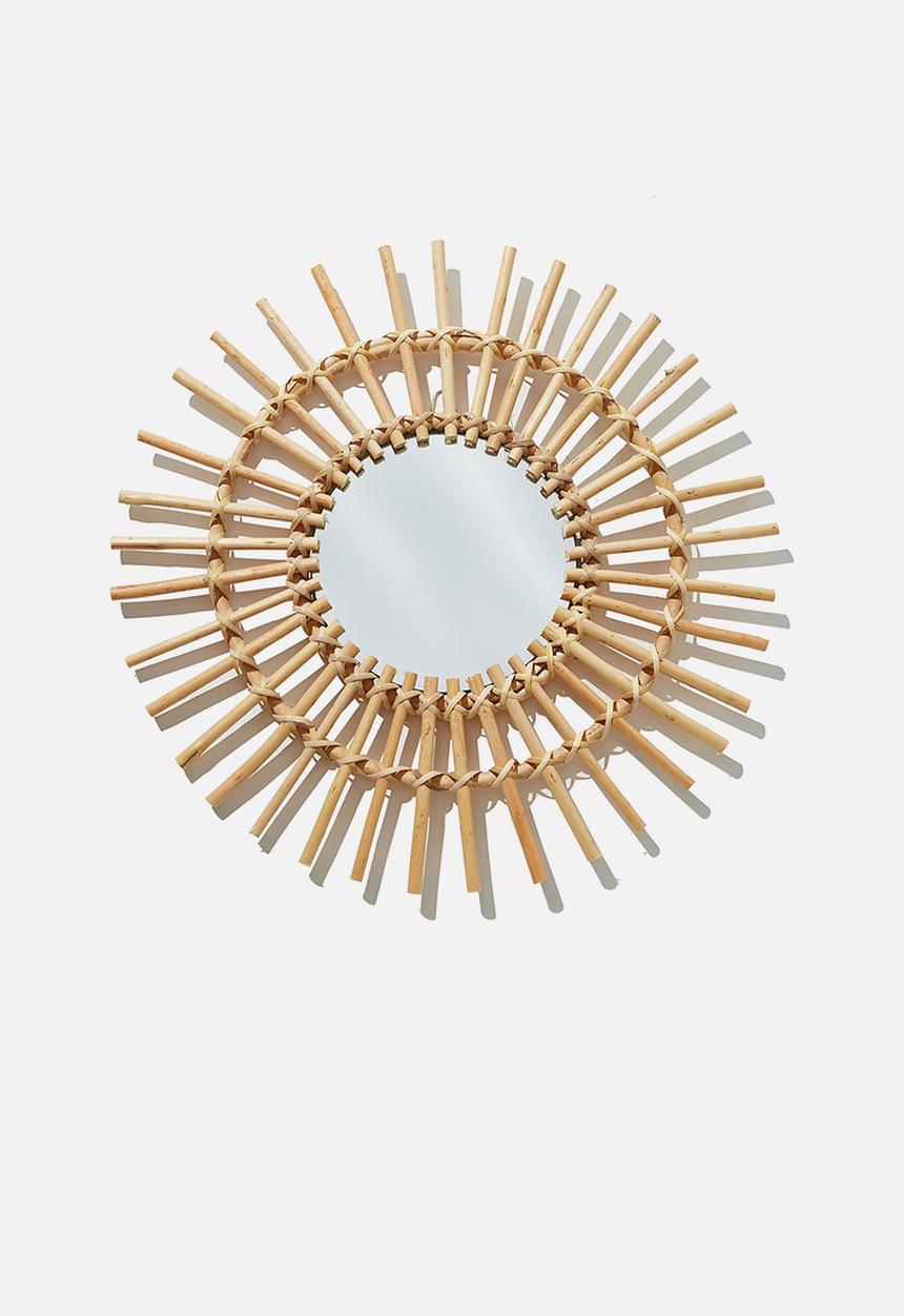 Cotton On - Rattan wall mirror-sunray
