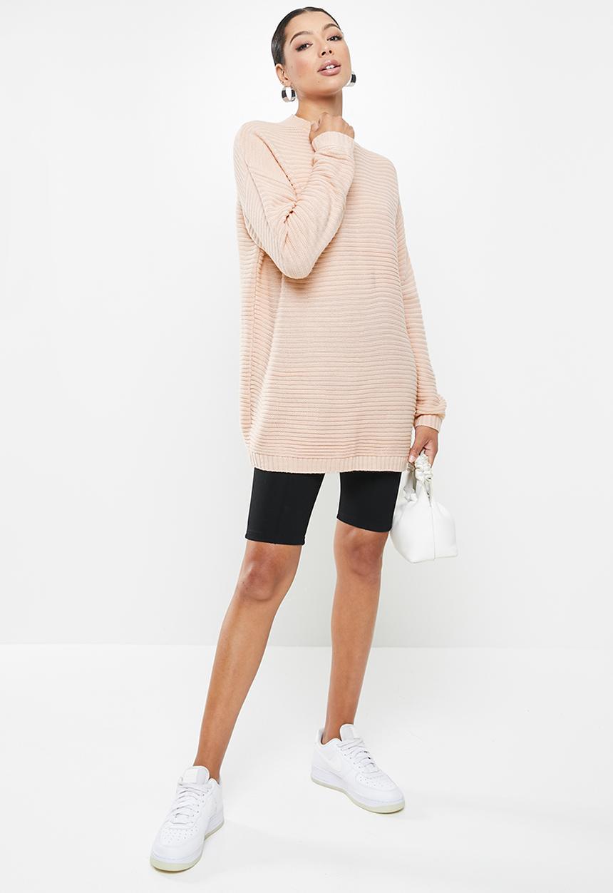 Missguided - High neck ribbed dress - pink