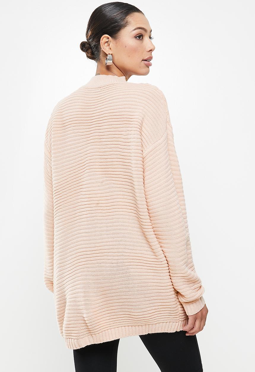 Missguided - High neck ribbed dress - pink