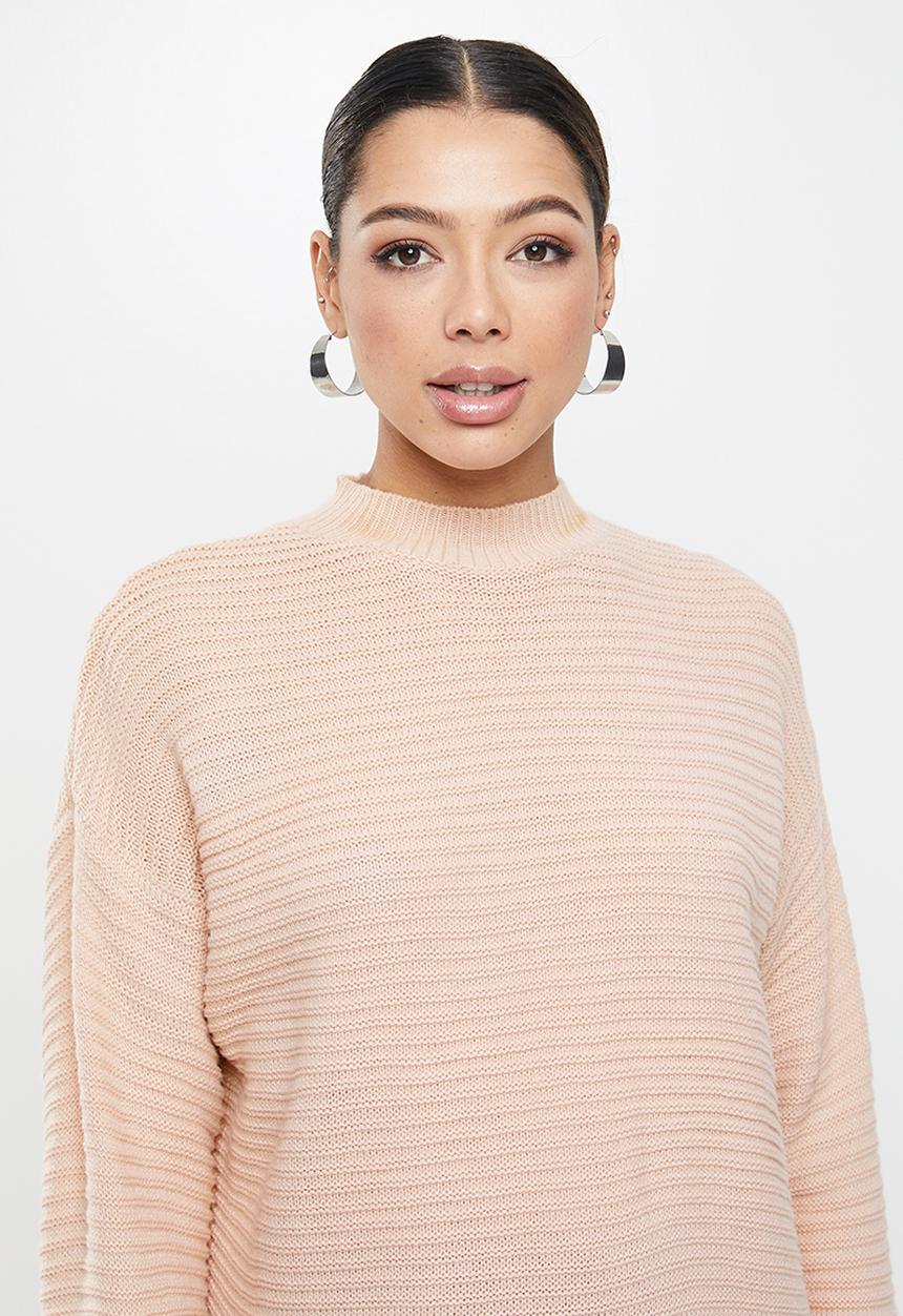 Missguided - High neck ribbed dress - pink