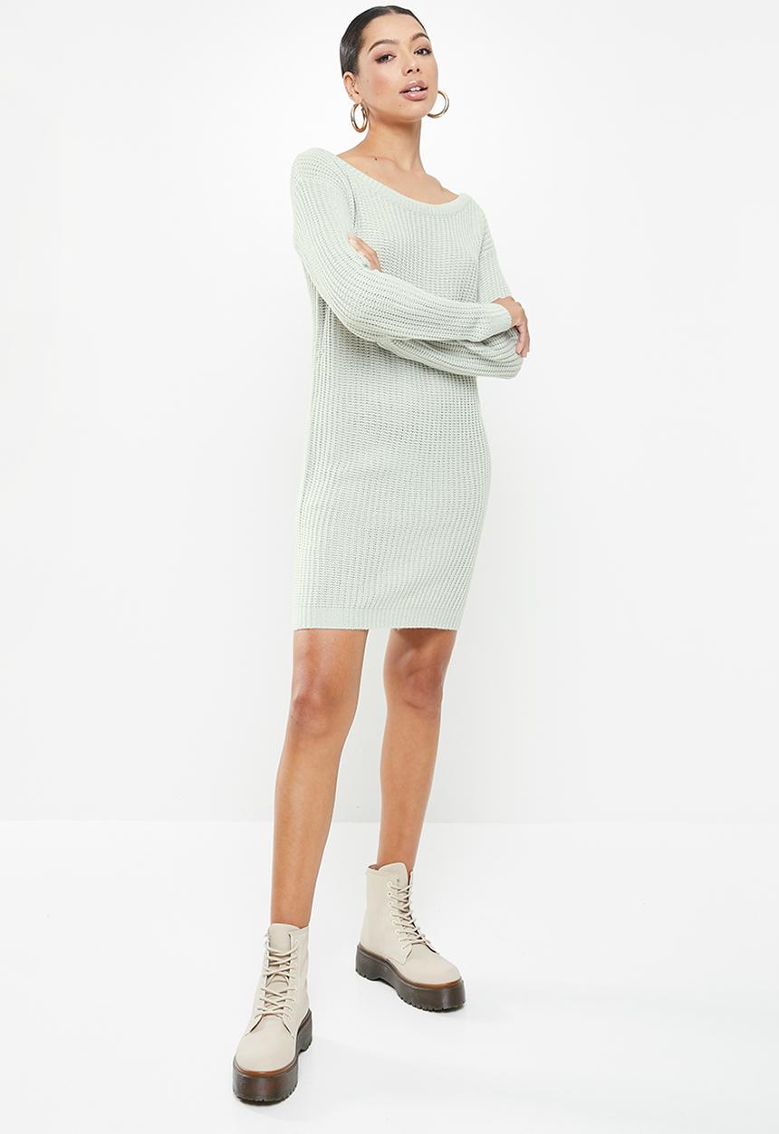 Missguided - Ayvan off shoulder jumper dress - grey