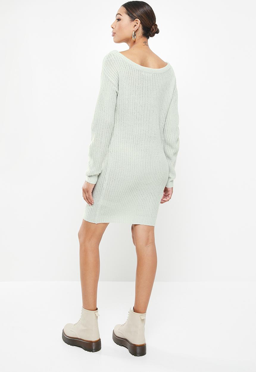 Missguided - Ayvan off shoulder jumper dress - grey