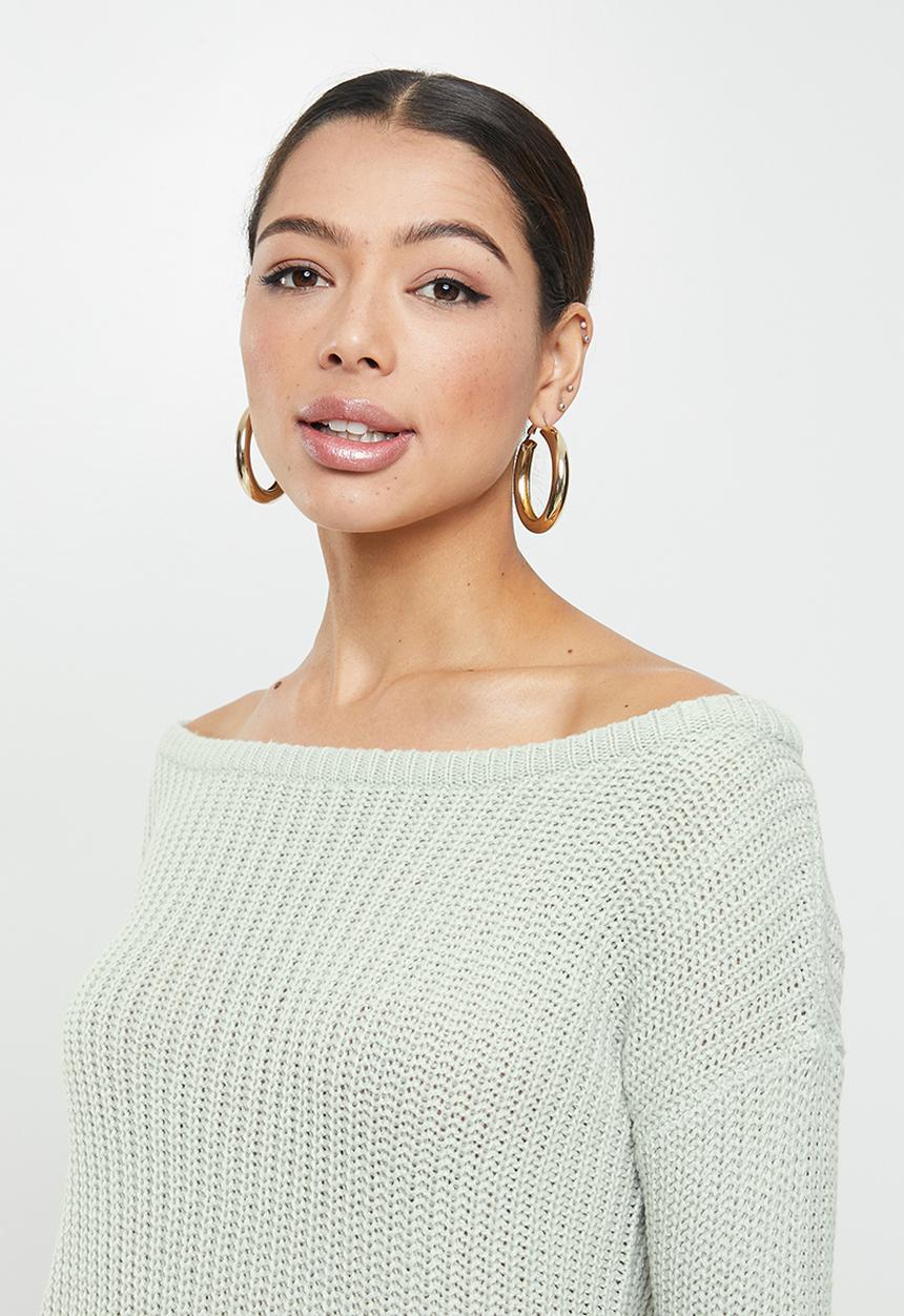 Missguided - Ophelita off shoulder jumper - grey