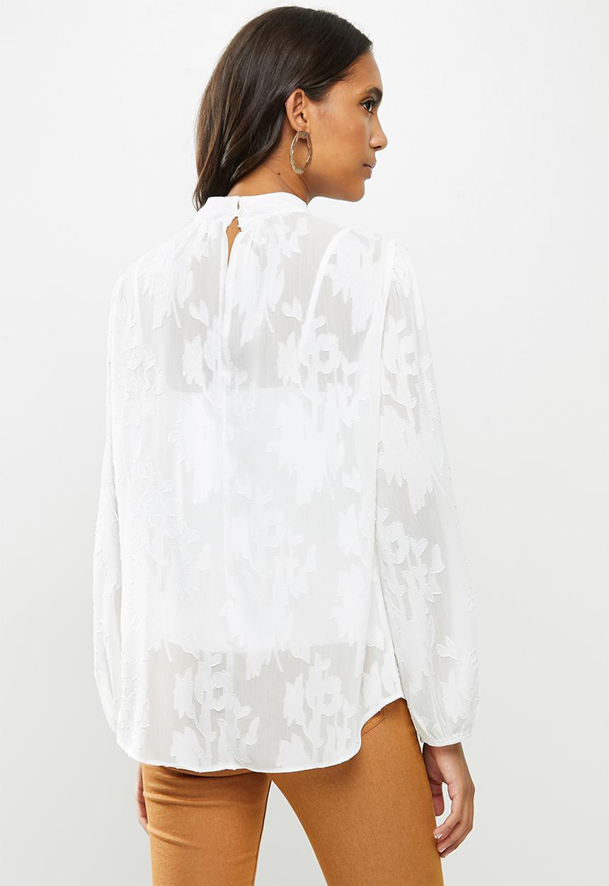 MILLA - Chiffon burnout blouse - white 