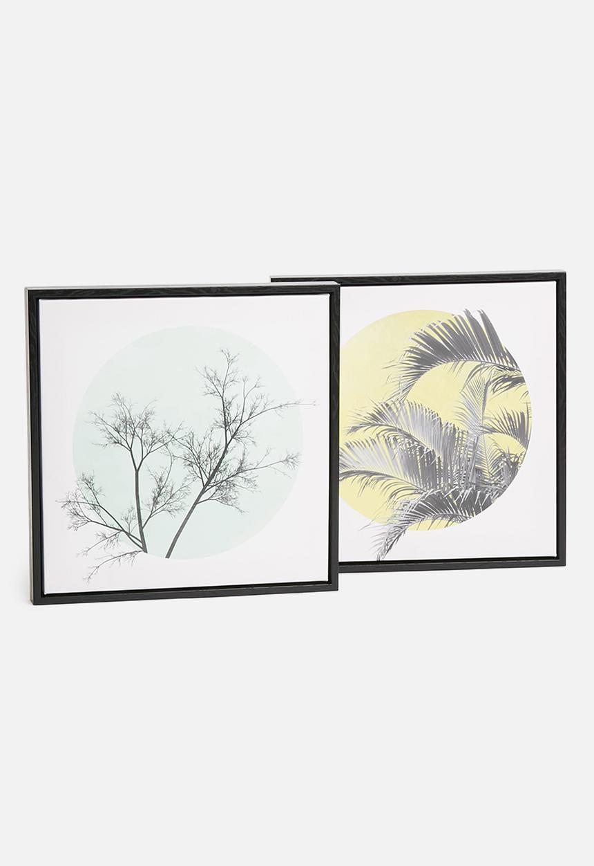 Hertex Haus - Wild coast framed artwork set of 2 - 40x40x4