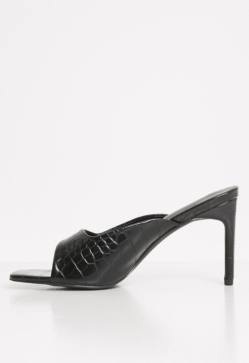 Z_Code_Z - Iman square toe mule heel - black 