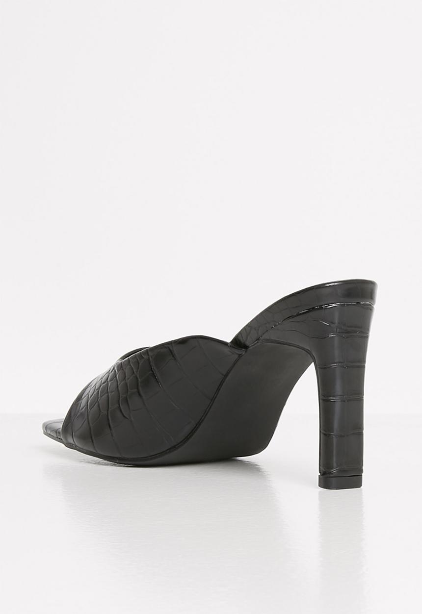Z_Code_Z - Iman square toe mule heel - black 