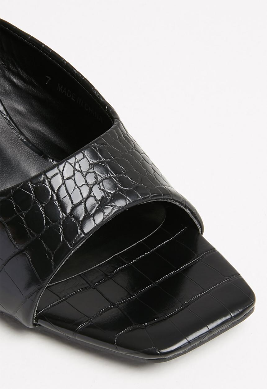 Z_Code_Z - Iman square toe mule heel - black 