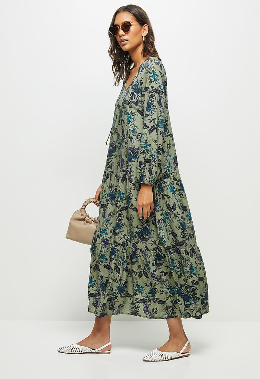 edit - Wide hem gyspy maxi dress - green 