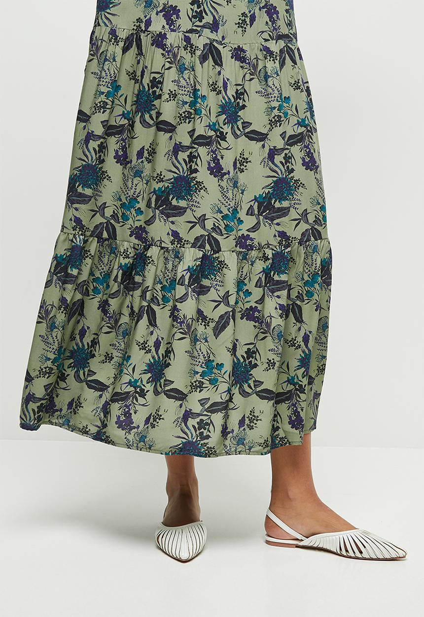 edit - Wide hem gyspy maxi dress - green 