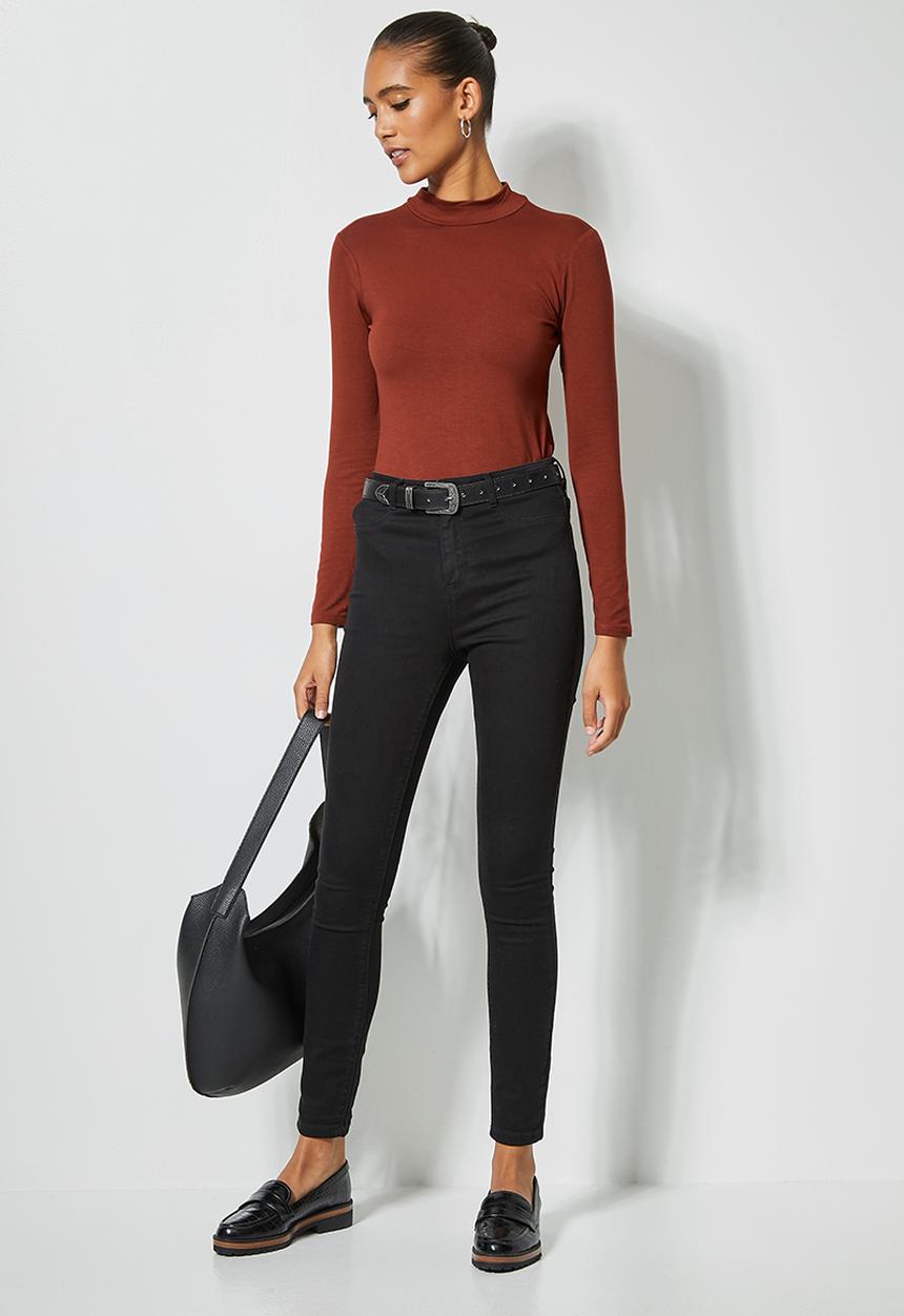 Superbalist - 2 Pack funnel neck viscose tops - rust & stone