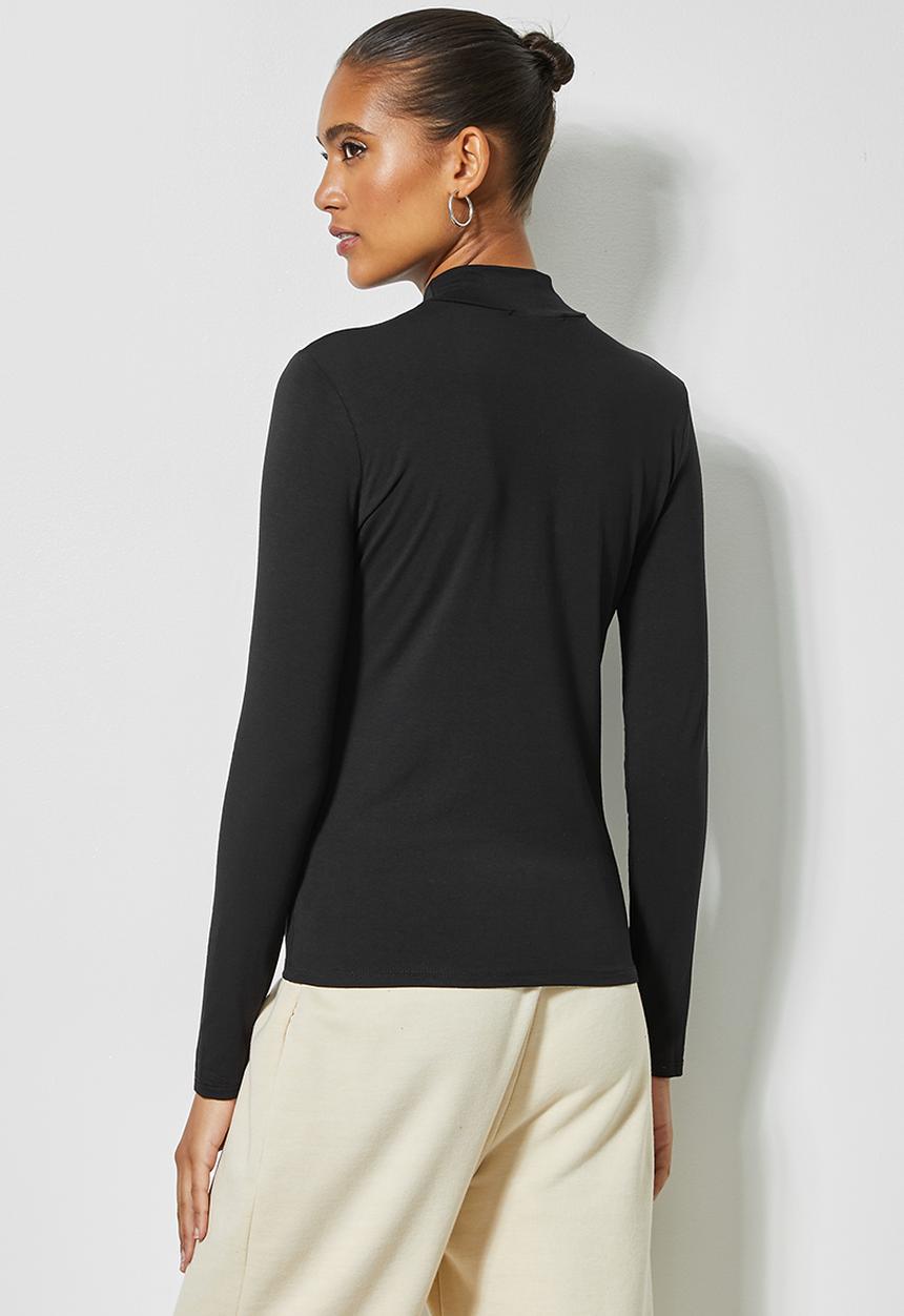 Superbalist - 2 Pack funnel neck viscose tops - black & white