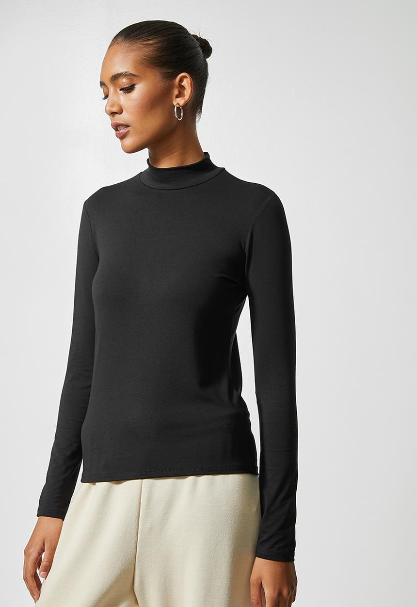 Superbalist - 2 Pack funnel neck viscose tops - black & white