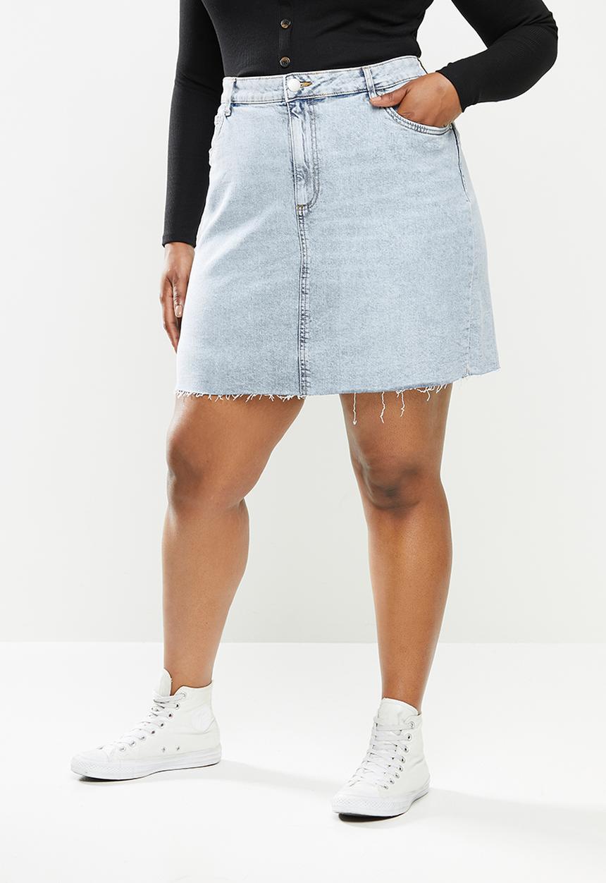 Cotton On - Curve denim mini skirt - blue