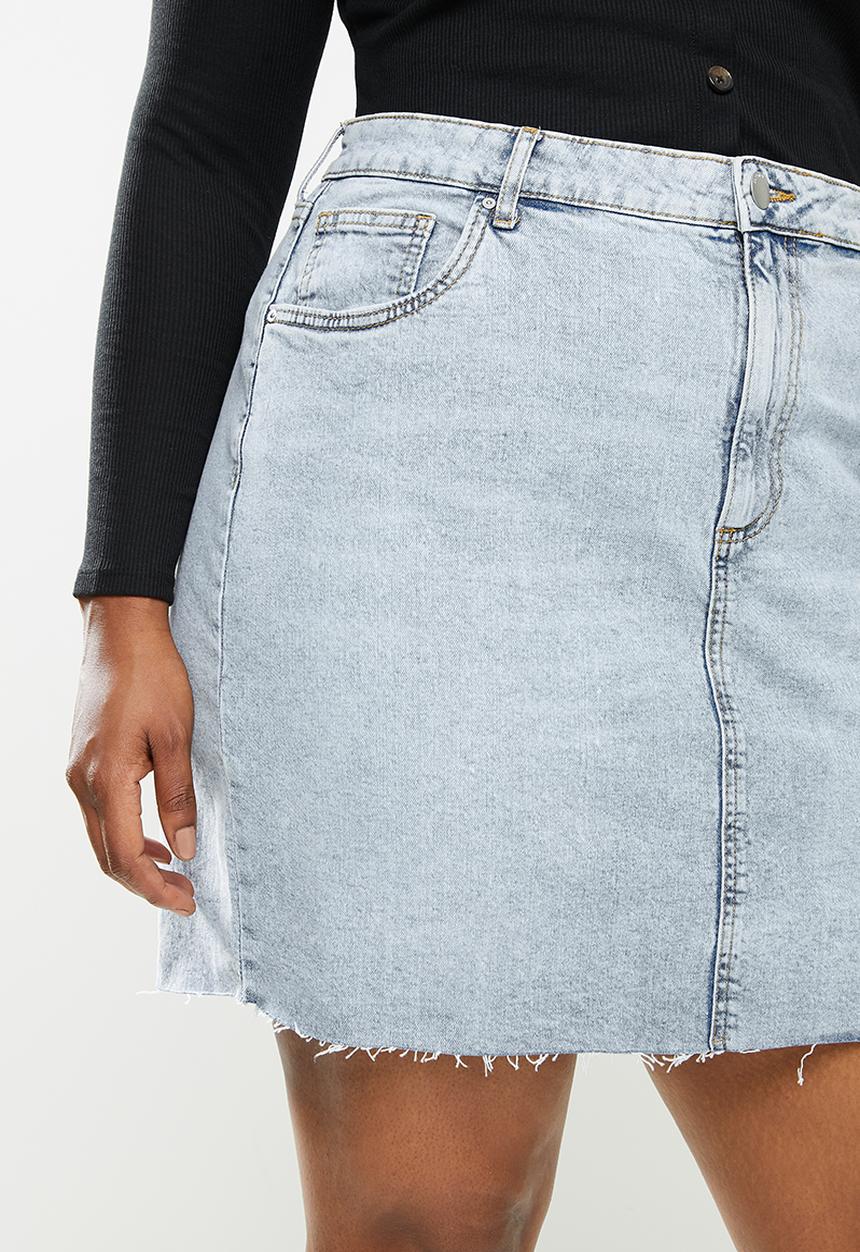 Cotton On - Curve denim mini skirt - blue