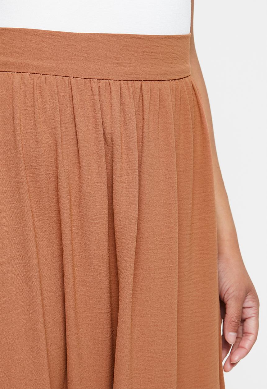 MILLA - Tiered hem maxi skirt - hazel brown
