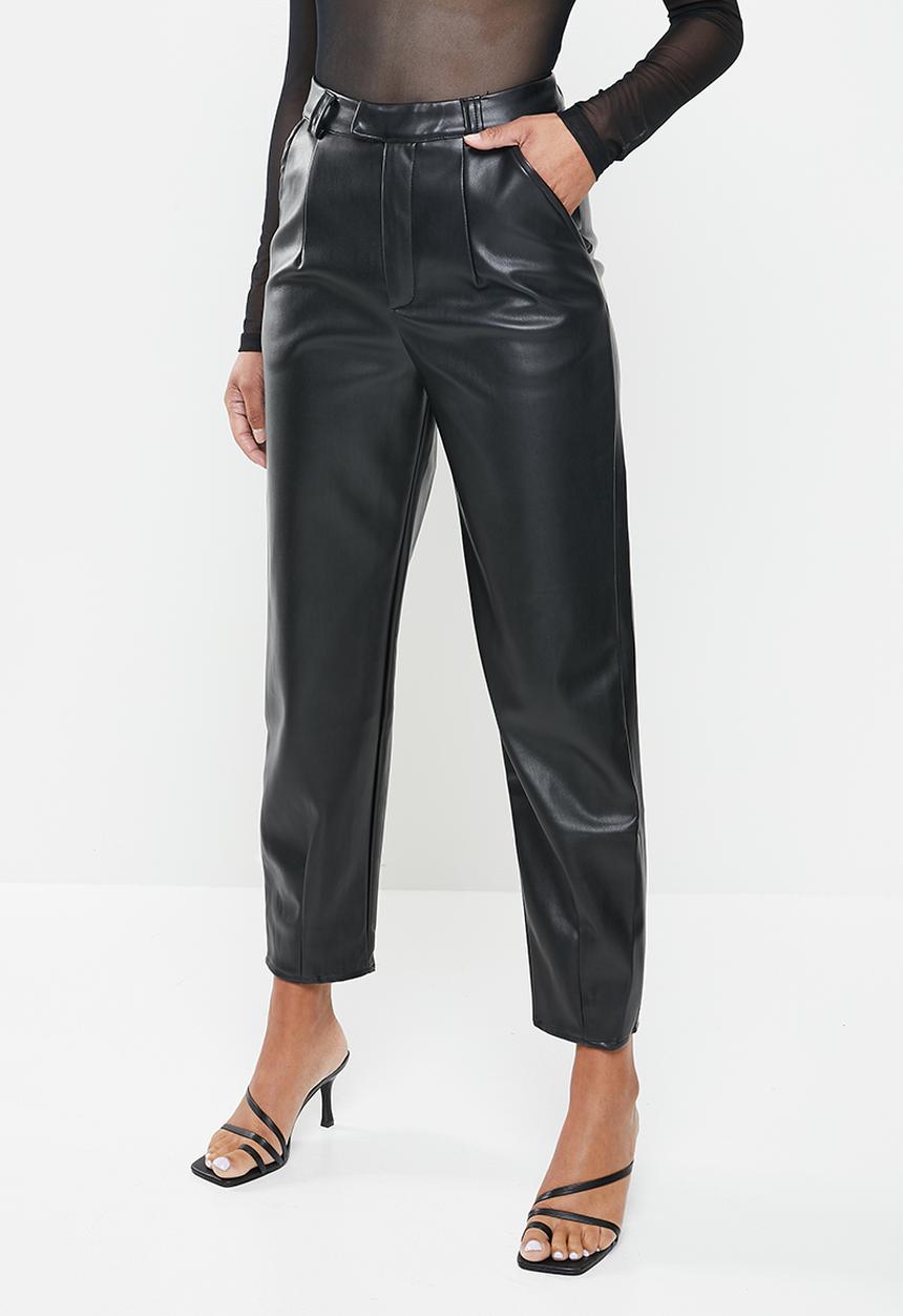 Missguided - Faux leather balloon trousers - black