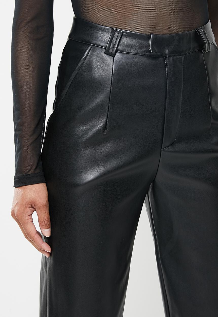 Missguided - Faux leather balloon trousers - black