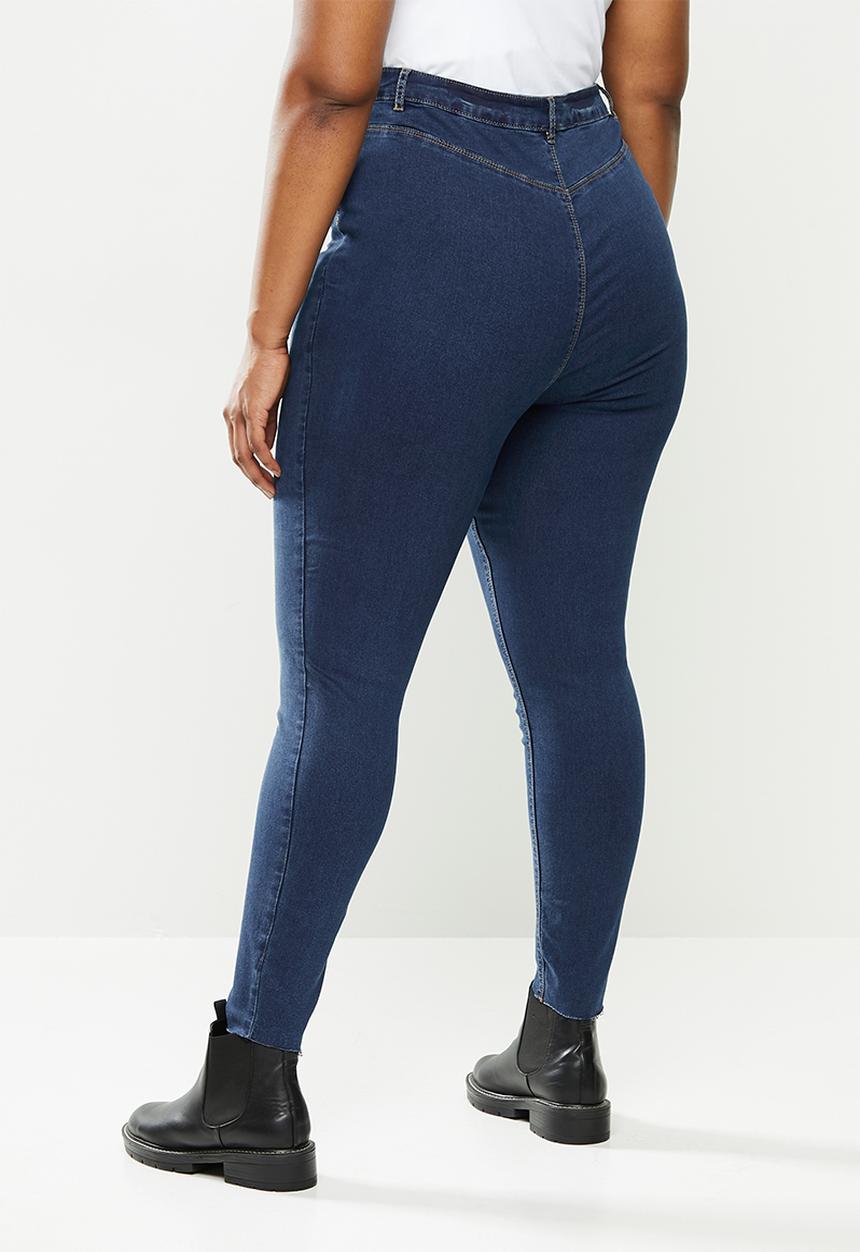 Missguided - Plus lawless high waisted super soft - deep blue