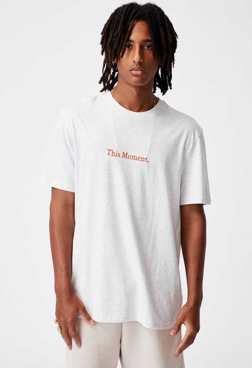 Factorie - Regular graphic t shirt - silver marle