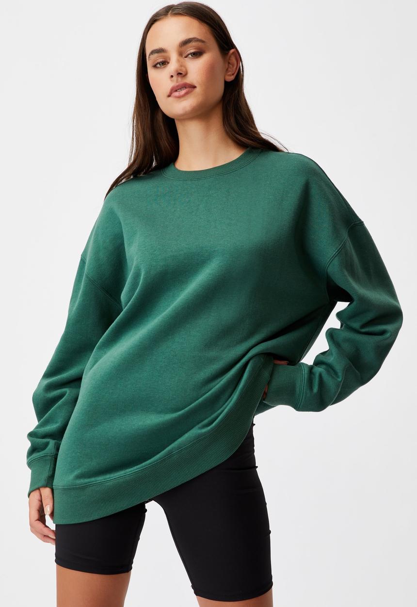 Factorie - Oversized crew neck sweater - trekking green