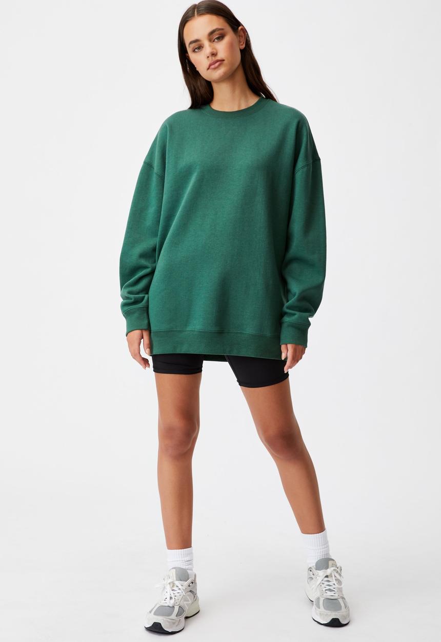 Factorie - Oversized crew neck sweater - trekking green