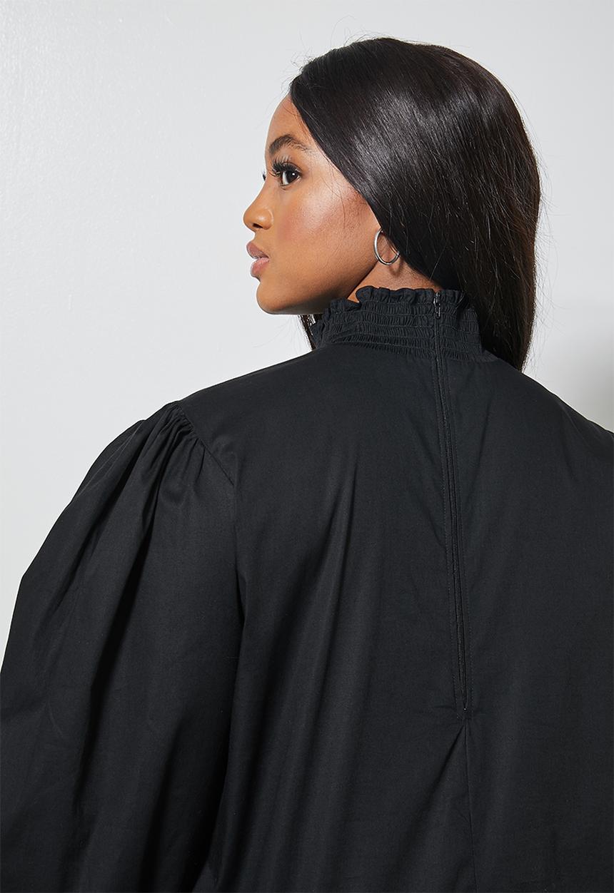 Superbalist - Highneck shirred blouse - black