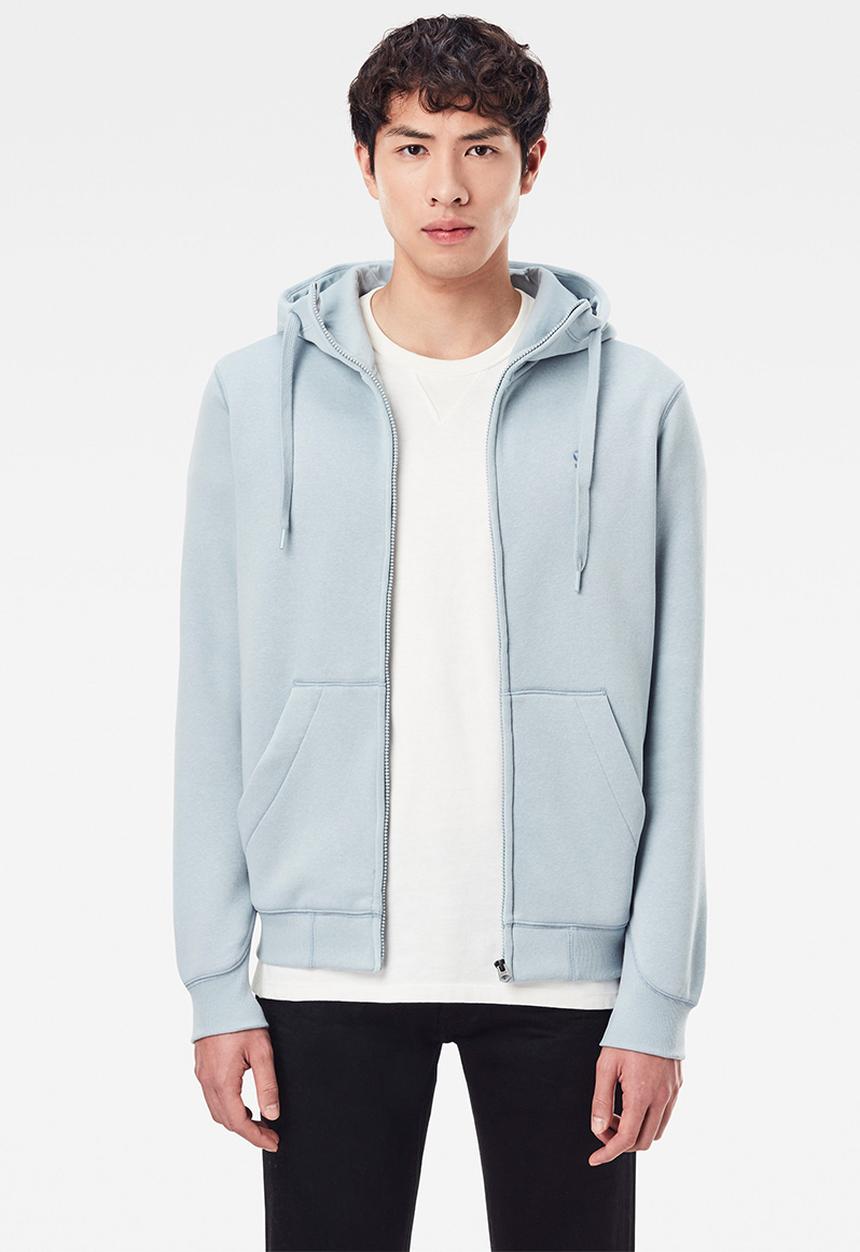 G-STAR - Premium core hdd zip long sleeve sweat - faze blue