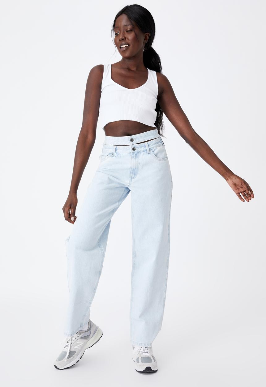 Factorie - Double waistband jean - sea blue