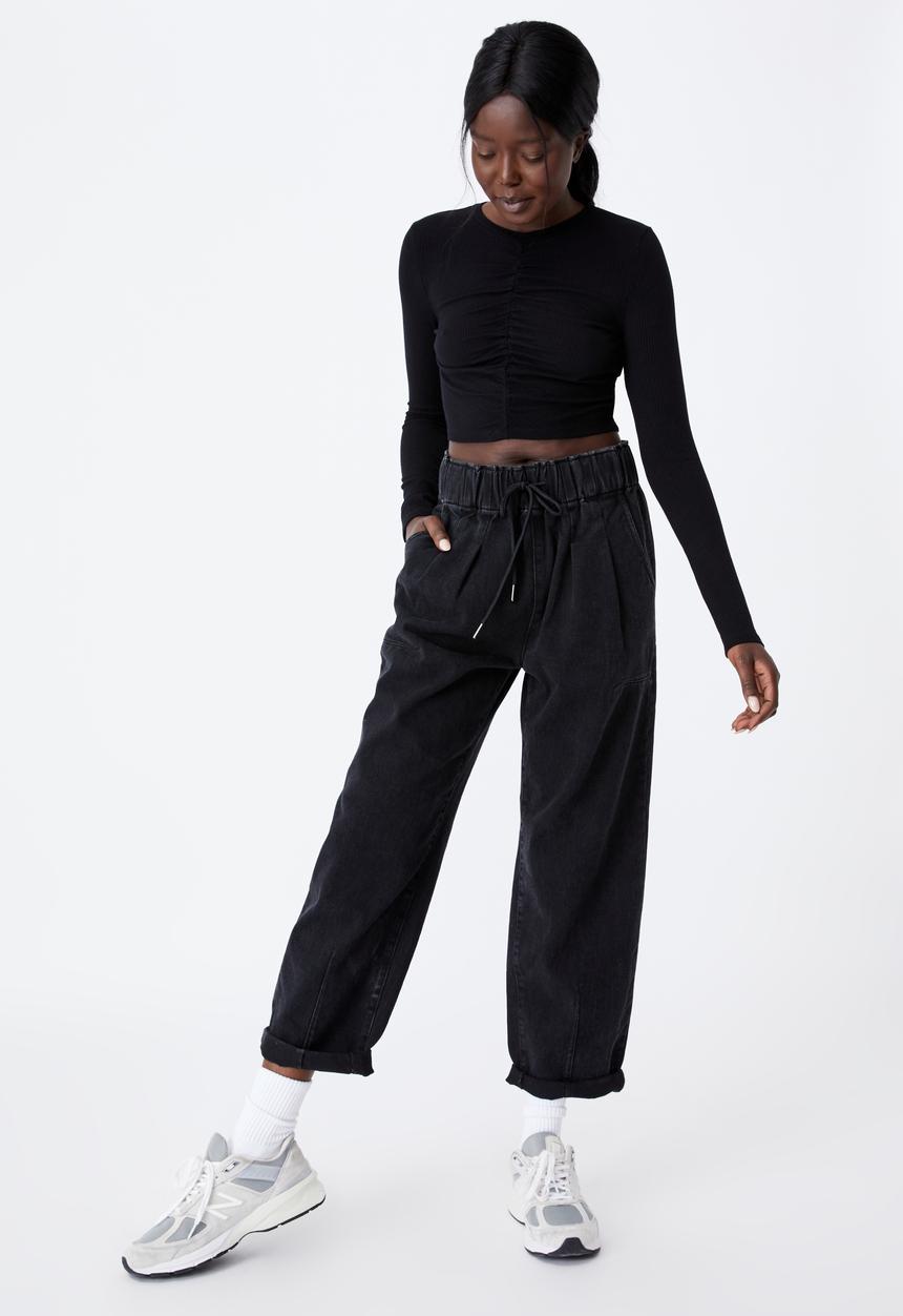 Factorie - Denim balloon jogger - thrift black