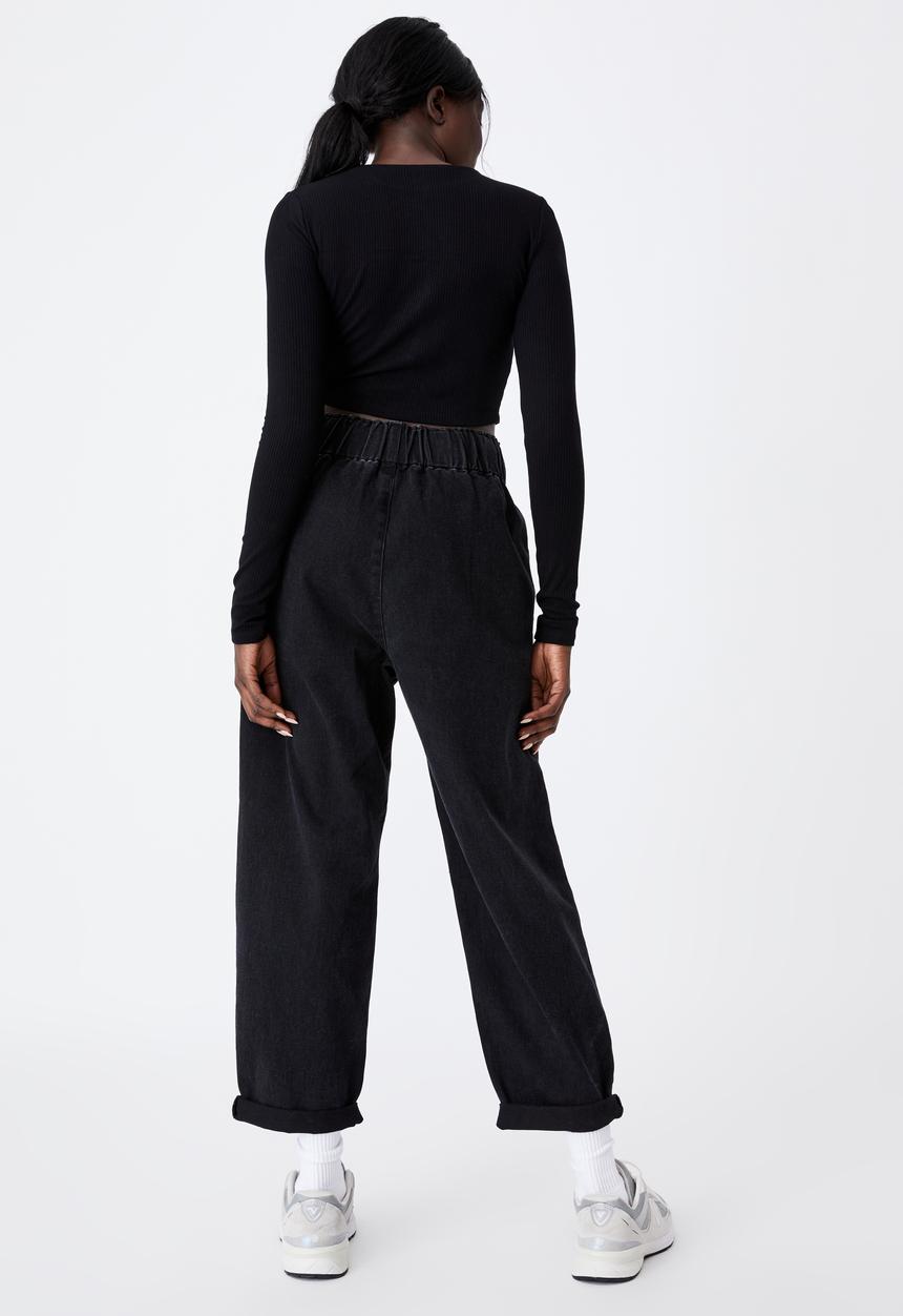 Factorie - Denim balloon jogger - thrift black