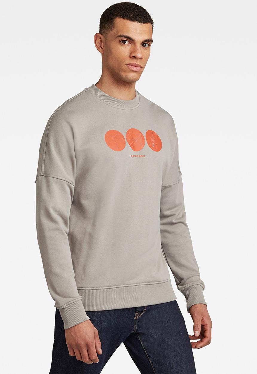 G-STAR - Drop shldr objects graphic r long sleeve sweat - neutral