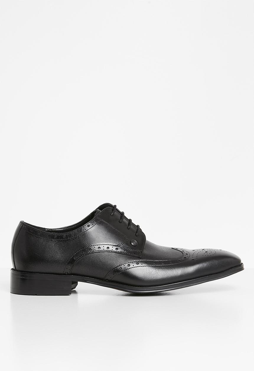 POLO - Gibson leather pin punch wing cap - black