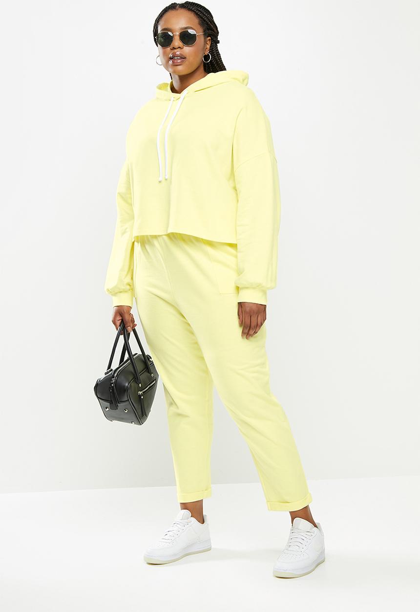 Blake - Fleece ankle grazer jogger - yellow