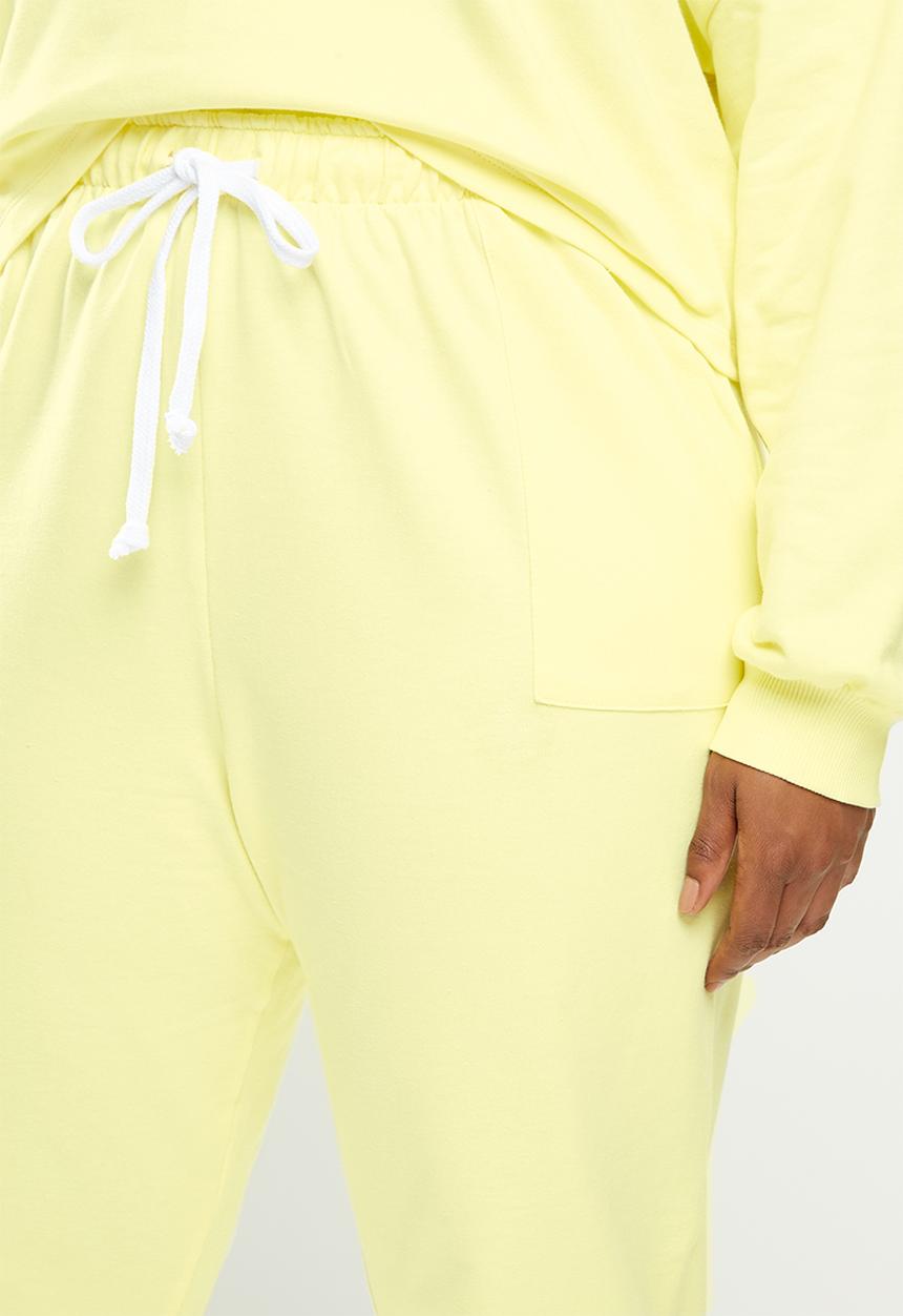 Blake - Fleece ankle grazer jogger - yellow
