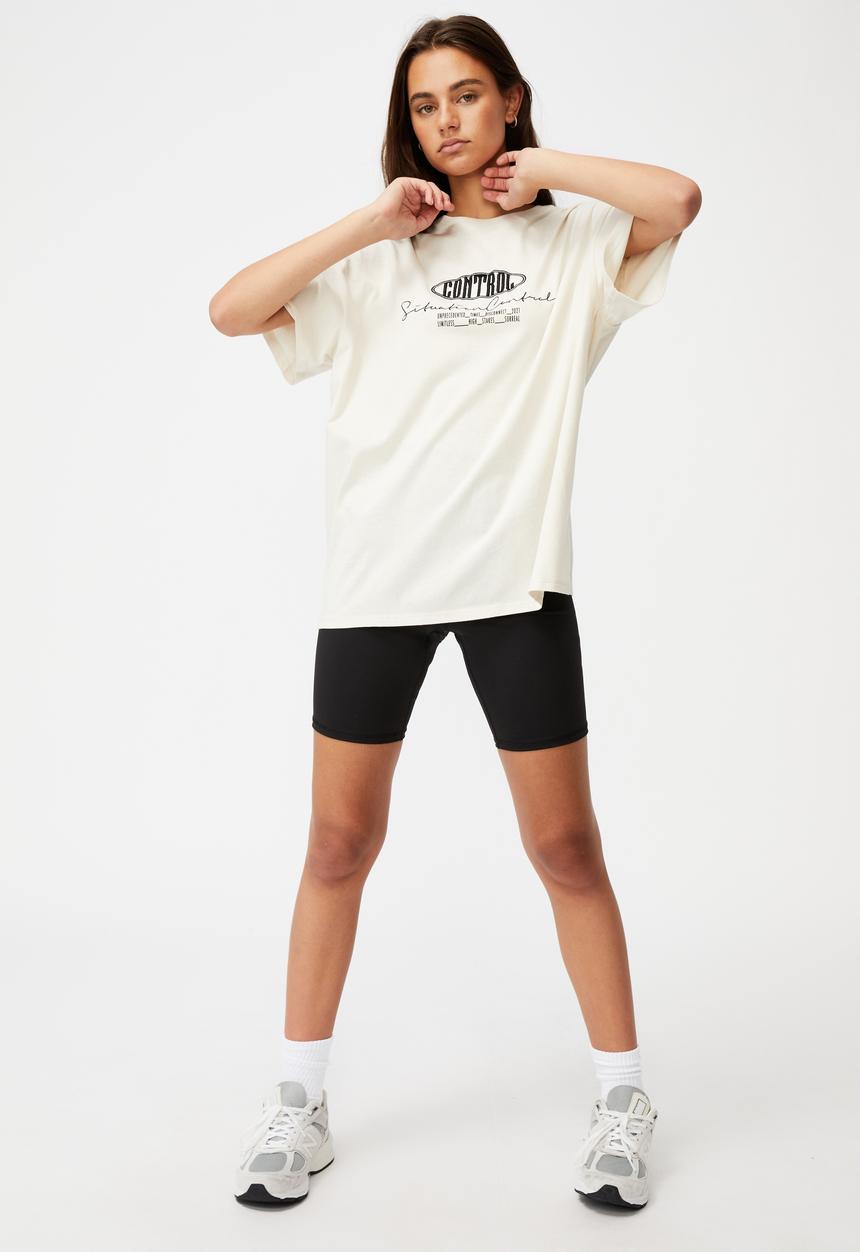 Factorie - Super relaxed graphic tee - ivory