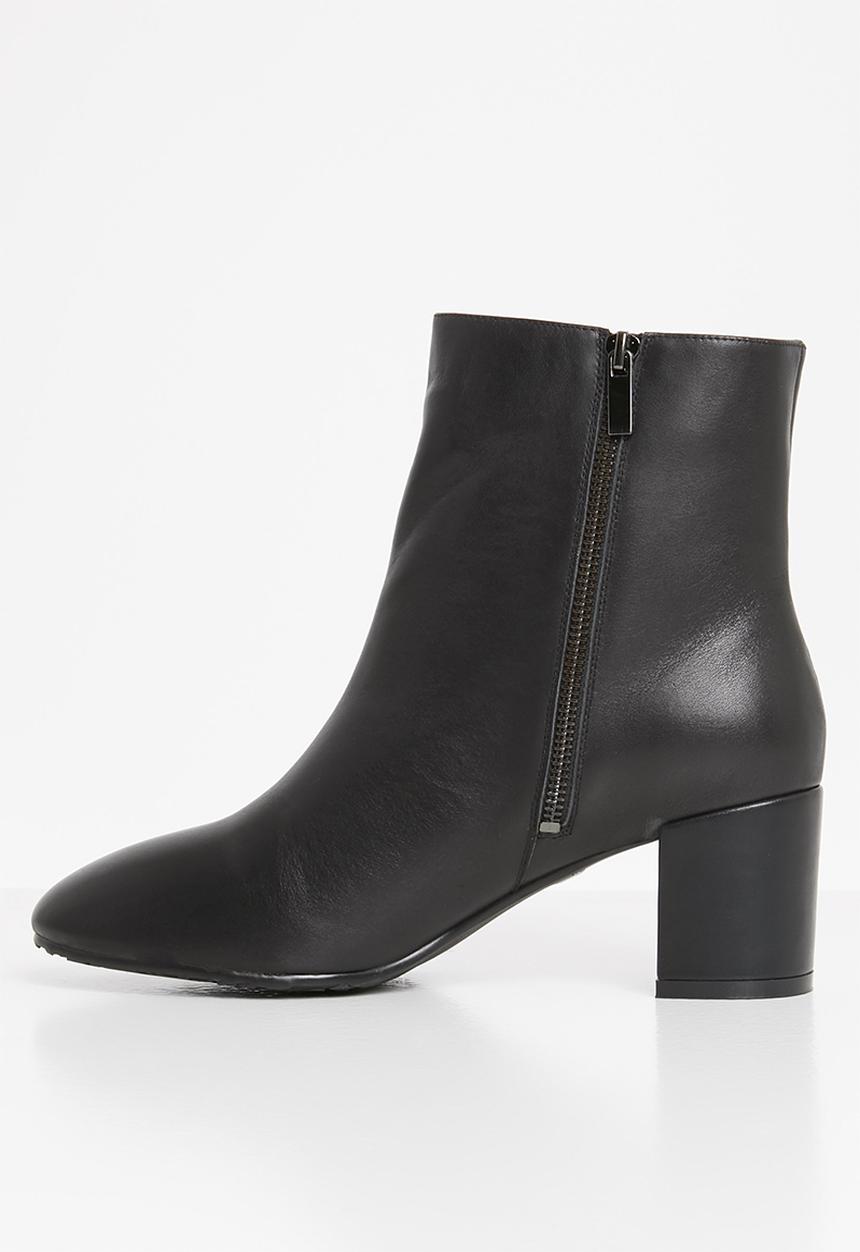 POLO - Amber leather heeled ankle boot - black