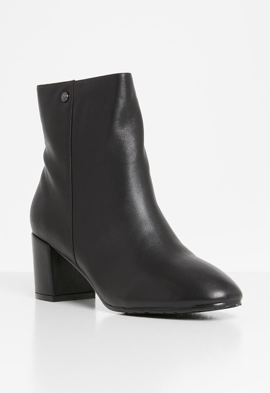 POLO - Amber leather heeled ankle boot - black