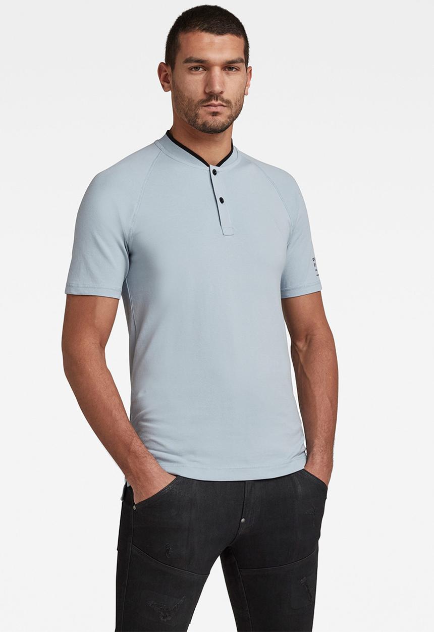 G-STAR - Baseball collar graphic short sleeve slim polo - faze blue